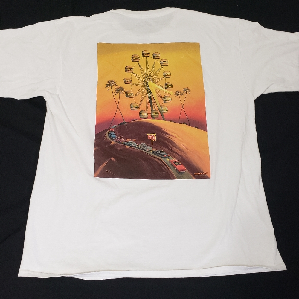 In-N-Out 2019 T-Shirt by Vladimir Kush with Ferris Wheel Graphic Men's L White